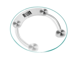 Báscula inteligente redonda blanca de 33 cm para el hogar, de cristal, con carga USB, para adultos