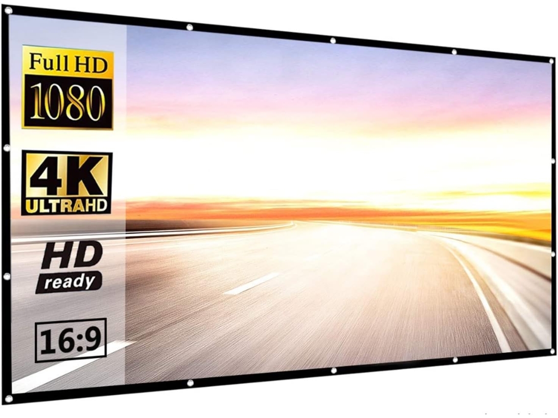 Pantalla De Proyección Portátil Para Películas, 16:9 30 60 72 84 92 100 120 150 Pulgadas Proyector Plegable