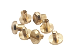 Remaches de latón macizo con clavos planos para artesanías de cuero, tornillos Chicago, espárragos, tornillos de fijación, remaches de metal con borde liso y