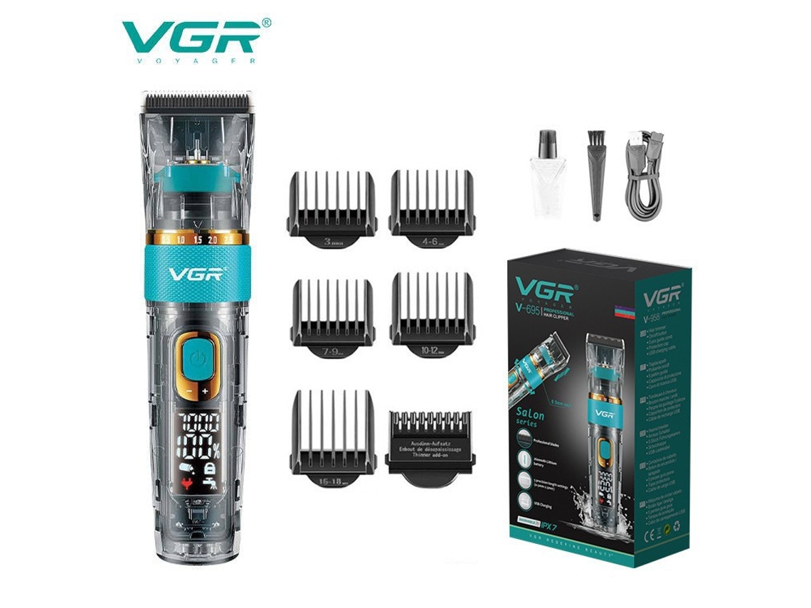 Cortapelos Eléctrico Transparente, Totalmente Lavable Y Con Pantalla Digital Para Afeitar Y Recortar El Cabello.