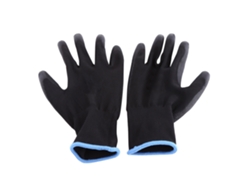 Guantes de trabajo con revestimiento de PU para mayor seguridad y agarre, talla L, 12 pares, negros