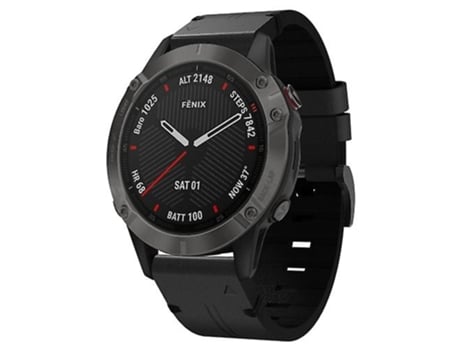 Correa para Garmin Fenix 6 Zafiro Gps 22 mm Cuero Hebilla de acero Correa de reloj negra VENISYMLIS