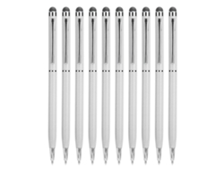 Lápiz Stylus 2 En 1 (táctil Capacitivo, Escritura Con Bolígrafo) Paquete De 10 Blanco
