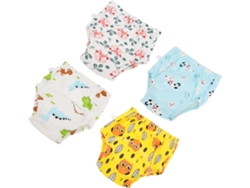 Juego De 4 Pañales De Entrenamiento Lavables Para Bebé, De Algodón Impermeable Y Transpirable.