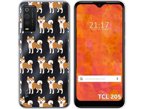 Carcasa TCL 205 TUMUNDOSMARTPHONE Dibujos Transparente Perros 08 Multicolor