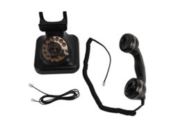 Teléfono Fijo Clásico Retro Con Marcador Giratorio, Función De Rellamada, Tono De Llamada Mecánico Y Cable Antiguo.
