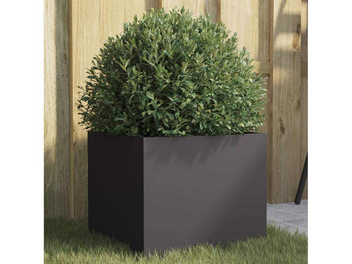 Jarrón/jardinera 32x30x29 cm Acero Negro Dkd Home Decor
