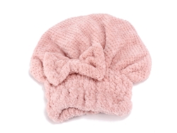 Sombrero Para Secar El Cabello De Felpa Coral Rápido Secado 24x26cm Espesorado Rosa