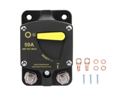 Disyuntor Automático De 12v-48v Cc Con Reinicio Manual Para Vehículos Recreativos, Barcos, Motores Y Energía Solar De 50a