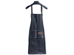 2 Delantales De Cocina Con 2 Bolsillos Ajustables, Estilo Chef, Lavables A Máquina, Poliéster, Rayas Negras