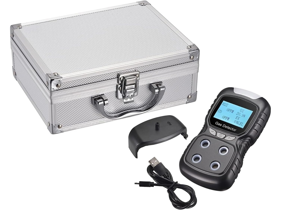 Detector De Gas 4 En 1 Co H₂s O₂ Lel, Moniteur Numérique Portable, Monoxyde Carbone Toxique