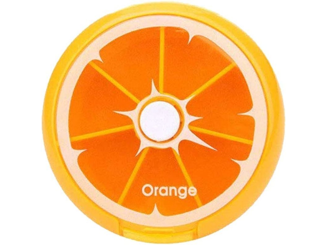 Organizador De Medicamentos Grande De 7 Compartimentos Para 3 Usos Semanales - Naranja
