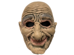 Máscara de látex realista de estilo antiguo (2026) para Halloween y Carnaval, con arrugas faciales.