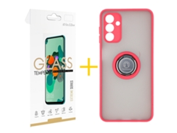 Pack 1 X Película de Vidrio Templado 2.5D + Funda SKYHE para Samsung Galaxy A26 5G Gel Bumper con Anillo Rojo