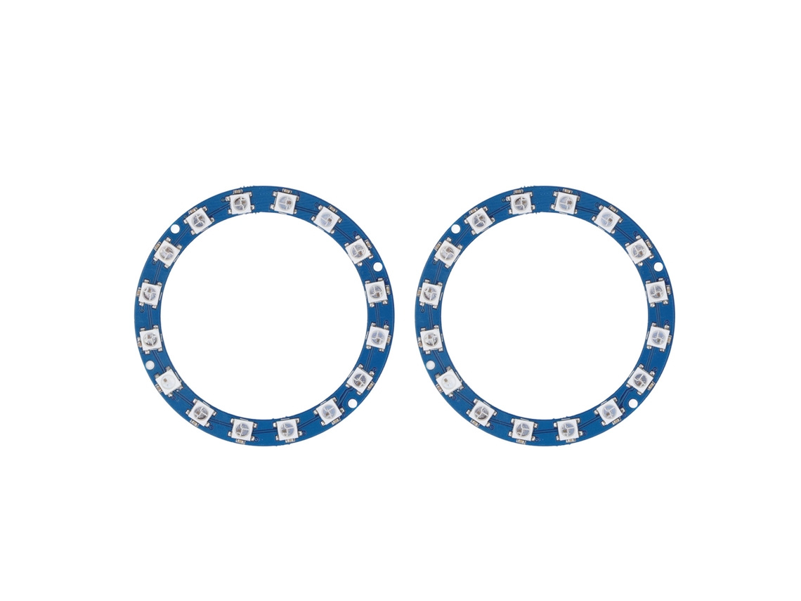 2 Anillos De Luz Led Rgb De 16 Bits Ws2812b 5050 5v A Todo Color De Alto Brillo.