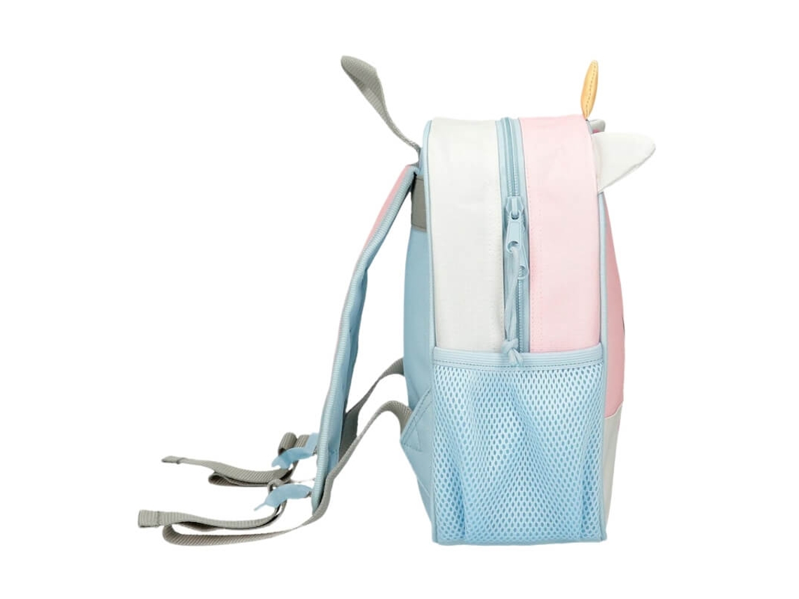 Mochila escolar Happy Pets de poliéster rosa con ruedas