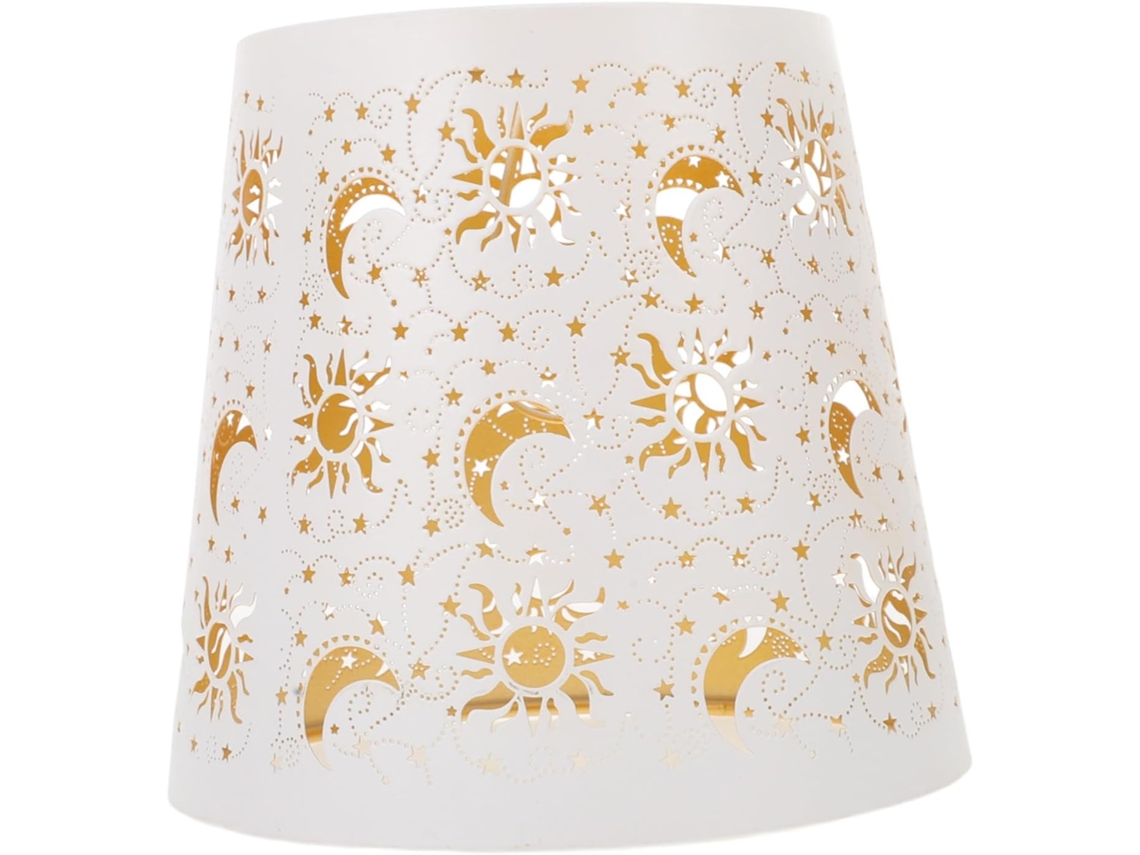 Diseño Contemporáneo Con Forma De Luna Calada En Metal, Compatible Con Lámparas De Mesa Y Lámparas De Mesilla.