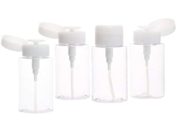 Set de 4 frascos desmaquillantes de viaje, envases de plástico con bomba de presión, Vayotoy