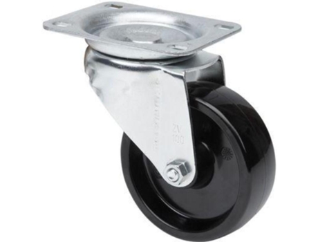 Rueda giratora placa 10zvl80-tt resina negra eje liso ALEX