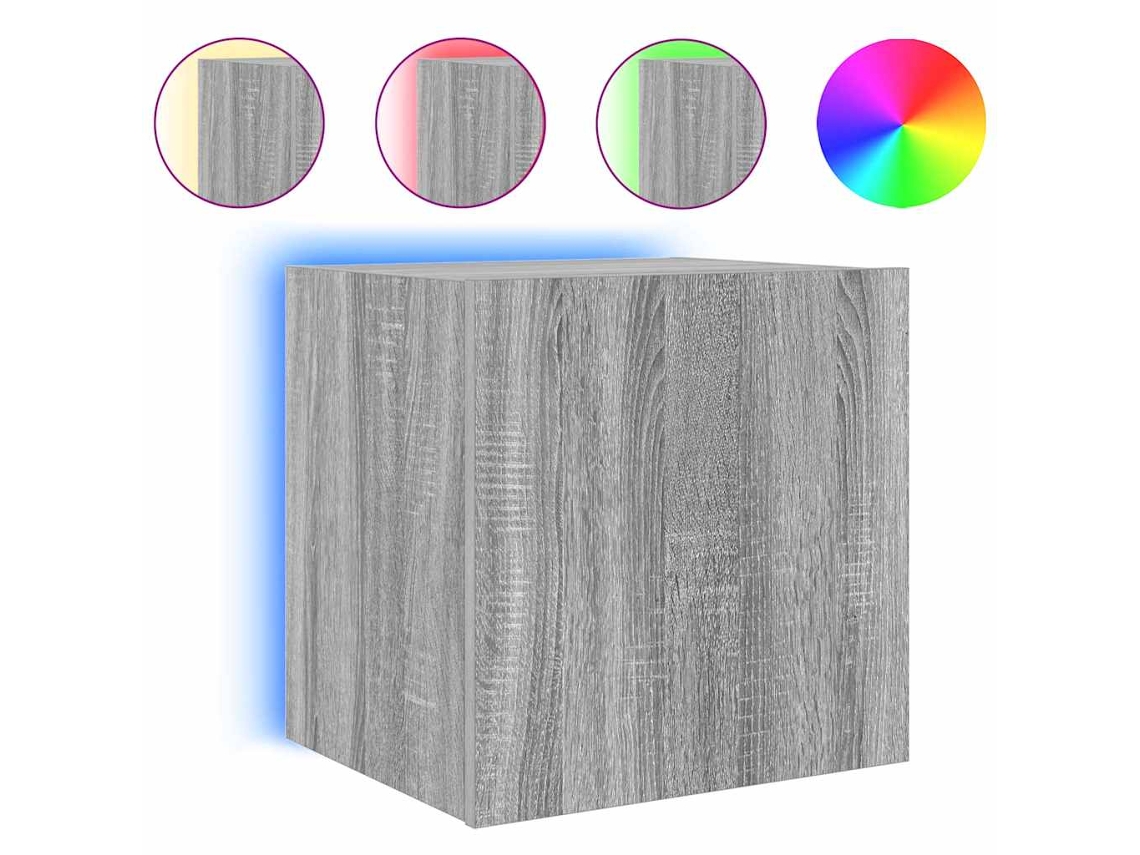 Mueble de pared con luces LED MAISON EXCLUSIVE Gris Sonoma (40,5x35x40 cm)