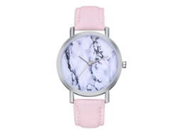 Reloj De Cuarzo De Pareja Con Correa De Cuero Pu, Caja Plateada, Dial Personalizado (rosa)