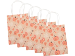 Juego de 5 bolsas de papel reutilizables, decorativas y prácticas para dulces de Halloween para Gokoco