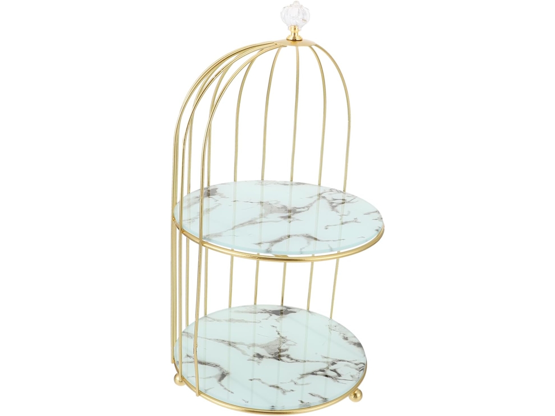 Soporte Organizador De Maquillaje De Hierro De Dos Niveles Para Perfumes Y Postres
