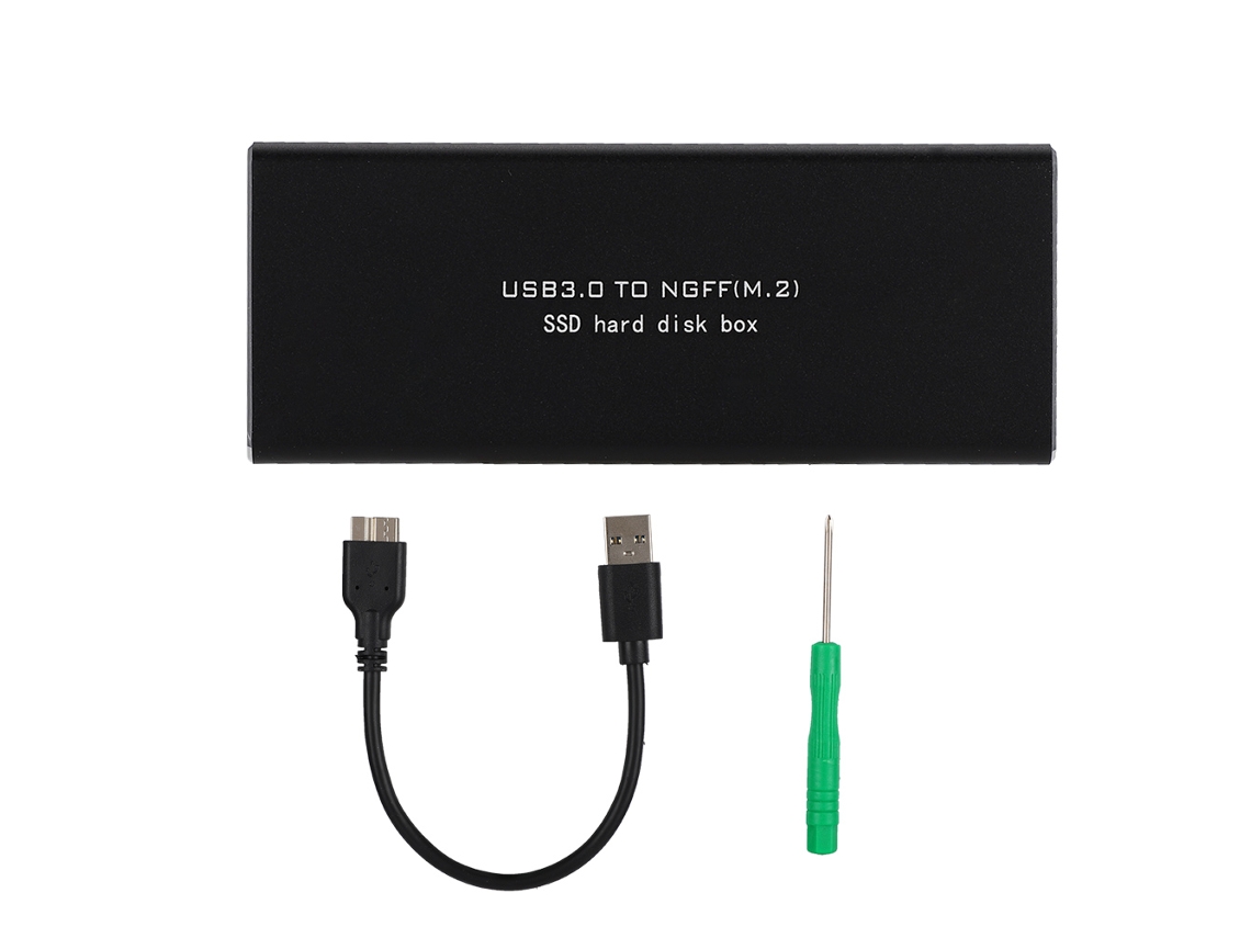 Caja De Gabinete De Disco Duro Metálico De Aluminio M.2 Ssd A Usb3.0 Color Negro