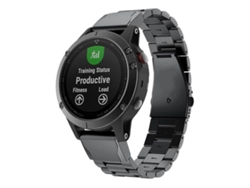 Bracelete Para Garmin (20mm) - Liga De Titânio - Fecho Plano Integrado - Três Esferas - Liberação Rápida Preta