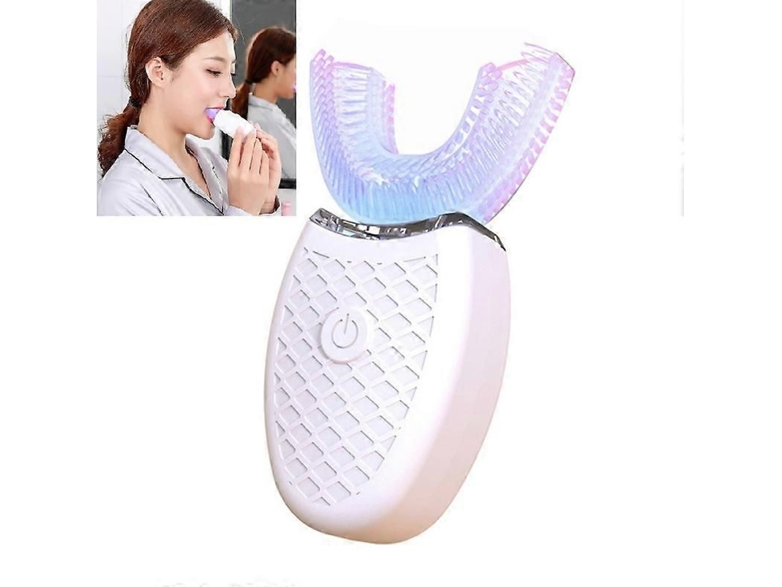 Escova De Dentes Elétrica De Clareamento Bucal Em Forma De U Preguiçosa