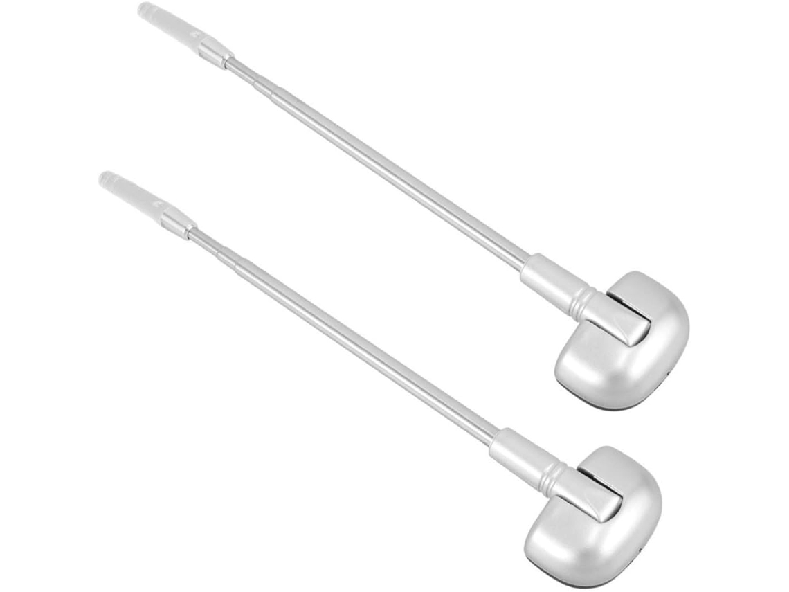 Antena Telescópica Extensible Para Parachoques De Coche (2 Unidades, Color Plata)
