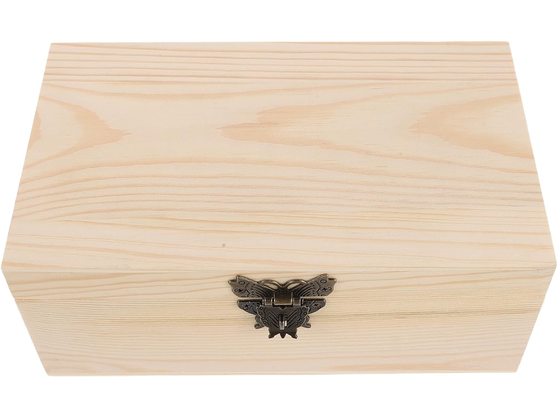 Madera Pintar Cierre Frontal Almacenamiento Bisagras Joyería Manualidades Fiestas Madre Caja Día