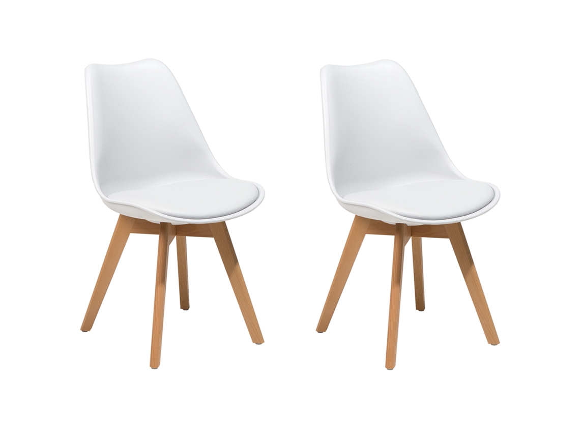 Cadeiras de jantar elegantes e práticas em estilo retro BELIANI Dakota ii de Material sintético Branco 47x43x84