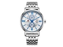 Reloj De Pulsera Informal De Negocios Para Hombre Con Elegante Brazalete De Acero Reward Blanco