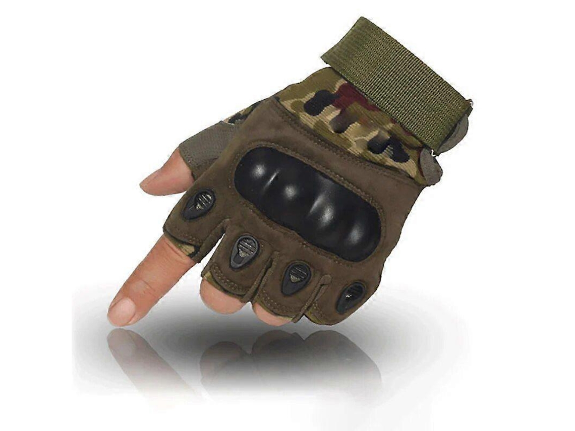 Guantes de moto de medio dedo, guantes militares para actividades al aire libre, guantes de ciclismo Mdug (camuflaje, talla M)