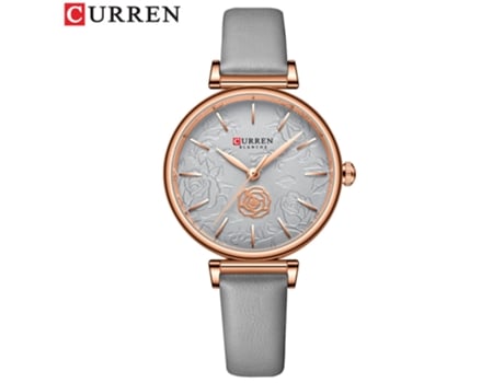 Relojes de Moda para Mujer Reloj Impermeable de Cuarzo con Correa de Cuero para Mujer-Meilo Shell Gris LUUCOZK