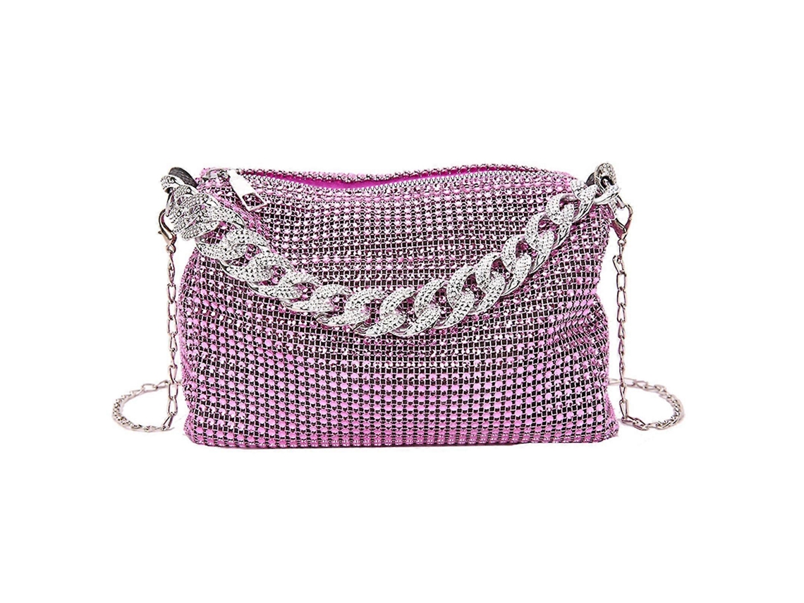 Bolso bandolera de mujer con pedrería, bolso de mano para ocasiones informales, morado