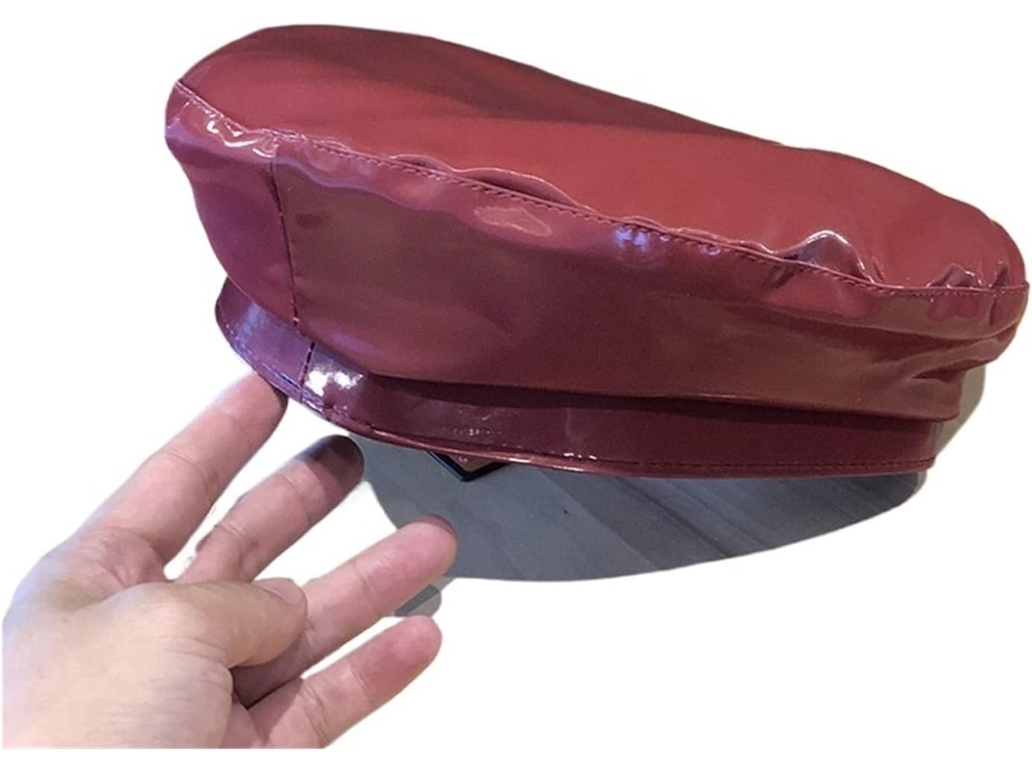 Boina De Piel Sintética Pu Para Hombre Y Mujer, Estilo Moderno, Diseño Sólido, Gorro De Pintor.