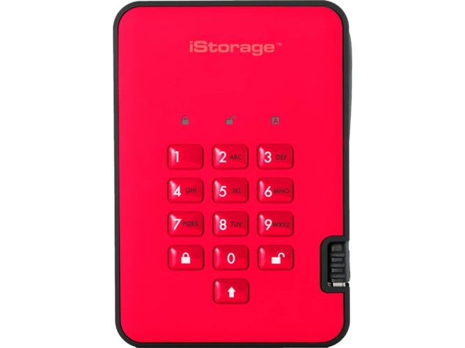 Disco HDD externo ISTORAGE diskAshur 2 (Rojo - 2 TB - USB 3.1)