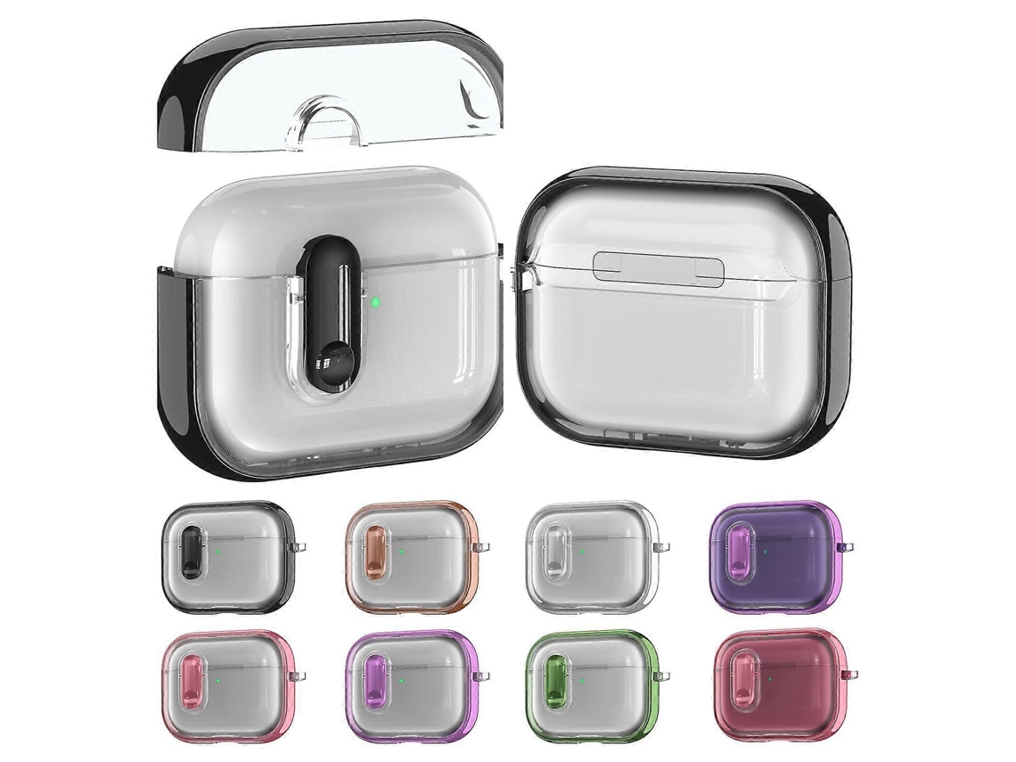 Estuche transparente con acabado galvanizado para AirPods Pro 3 con interruptor. GIECY