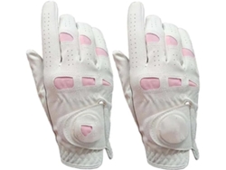 Juego De 2 Guantes Golf Cuero Para Mujer, Mano Izquierda O Derecha, Color Rosa, Golfistas, Damas Y Niñas (1 Pa