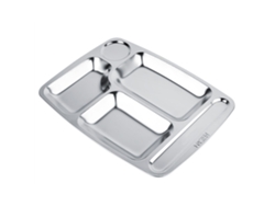 NEVEANCE Bandeja de Acero Inoxidable 304 con 5 Compartimentos para Comida, Plato para Comedor Escolar