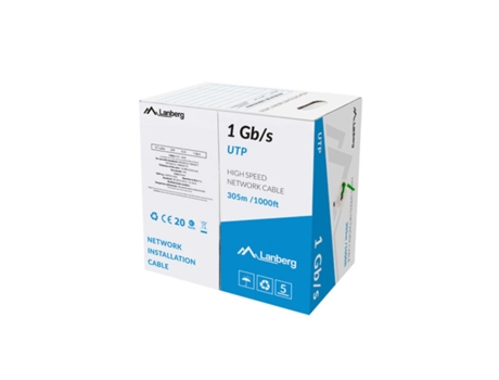 Cable Ethernet LAN LANBERG LCU6-10CC-0305-G 305 m