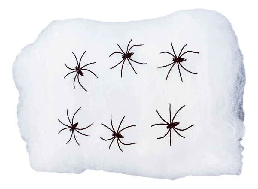 Nuevos accesorios de decoración de Halloween: telaraña de 120 g, juguete navideño