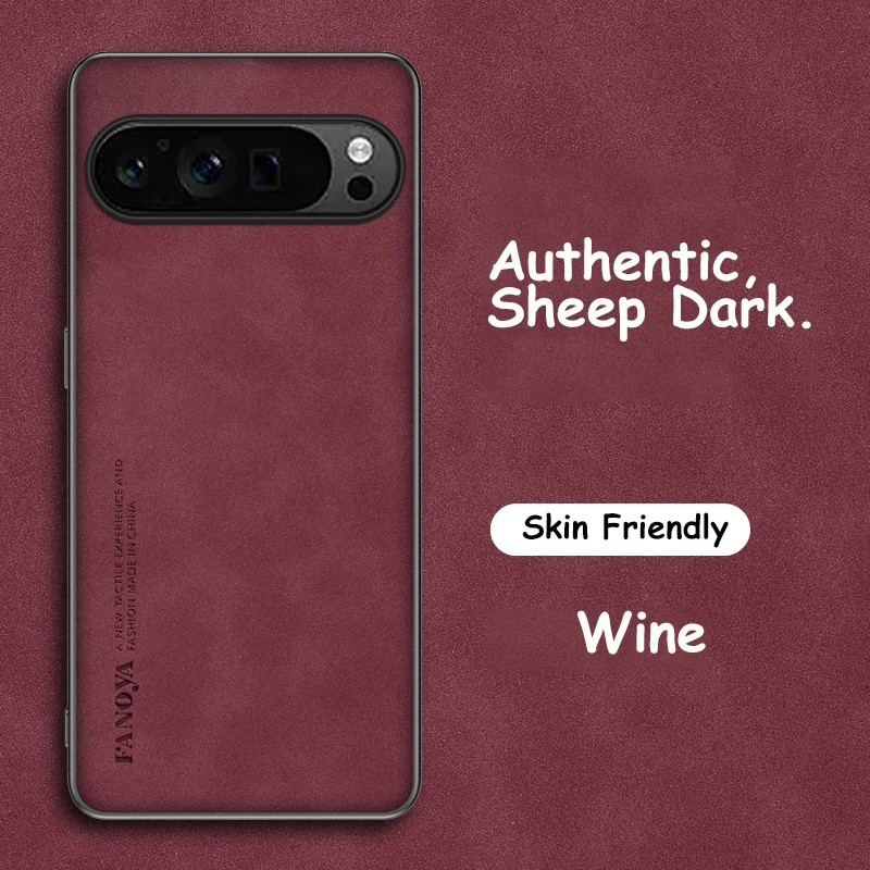(rojo, Google Pixel 9) Funda De Lujo De Piel Sintética Pu De Color Sólido Antideslizante, Carcasa Protectora Mate Suave A Prueba De Caídas