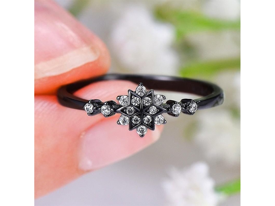 Anillo De Flor Y Copo De Nieve Para Mujer Con Circonita Cúbica, Plata De Ley 925, Estilo Romántico Y Bonito Para Compromiso.