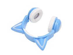 Auriculares Bluetooth Con Orejas De Gato Estéreo Lindos Auriculares Led Para Niños Con Micrófono Cable De 3.5mm Azul