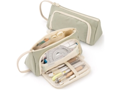 Estuche para lápices de gran capacidad, estilo moderno, multifuncional, color verde claro.