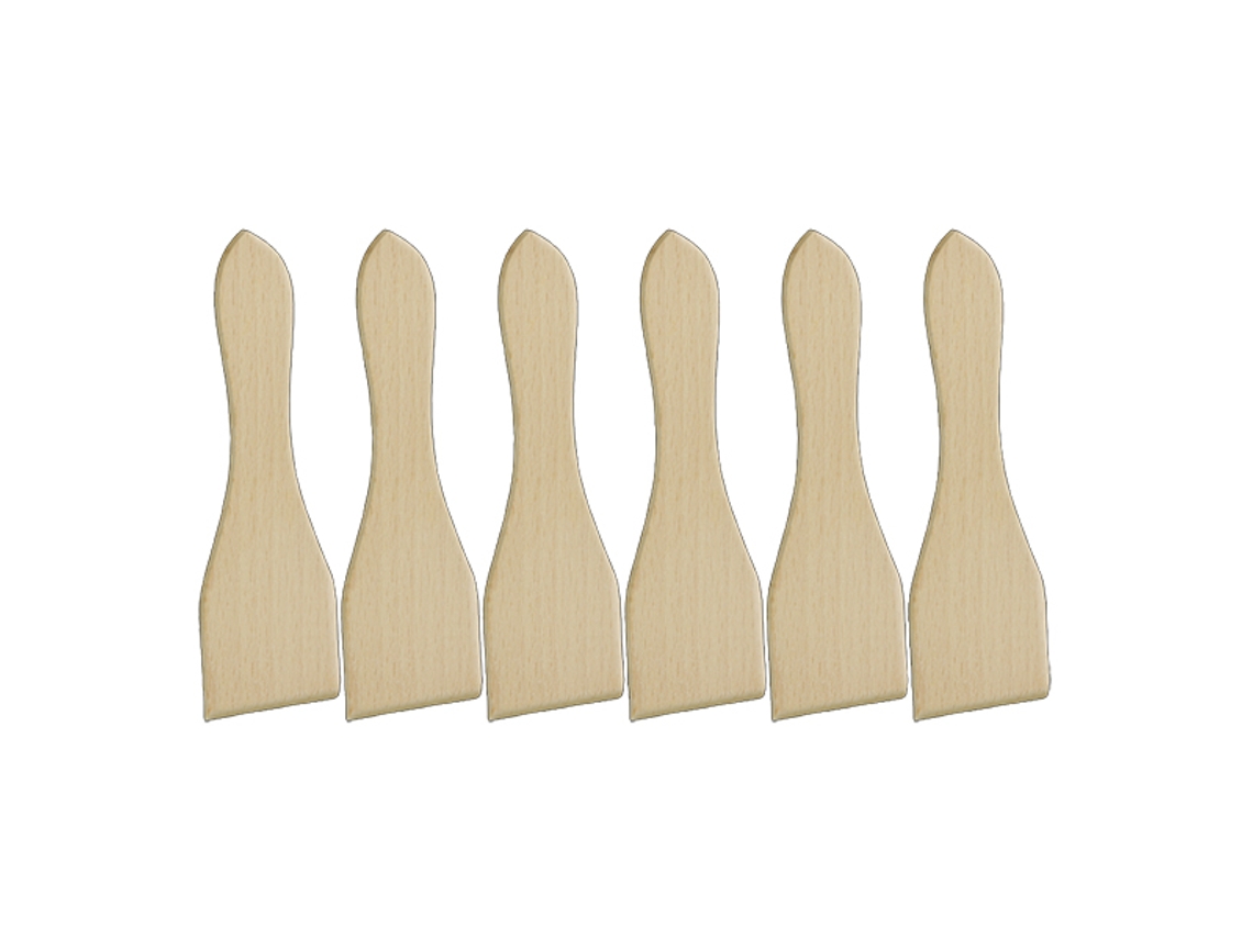 Juego de 6 espátulas raclette de madeira - 589703 METALTEX