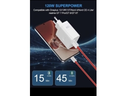 Kit 120w + Cable Flash 1m Oppo,oneplus,realme,supercarga Veloz,pack Completo Sin Accesorios Adicionales